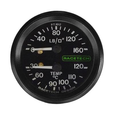 Calibre duplo da temperatura da pressão de óleo de Racetech (160PSI) /Oil