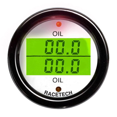 Racetech Medidor duplo de pressão de óleo/temperatura de óleo