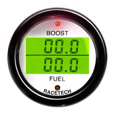 Racetech Boost Pressure / Medidor de pressão de combustível duplo